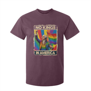 Funny Patriotic LGBT Graphic T Shirt For Kid No Kings In America TS12 Maroon Print Your Wear