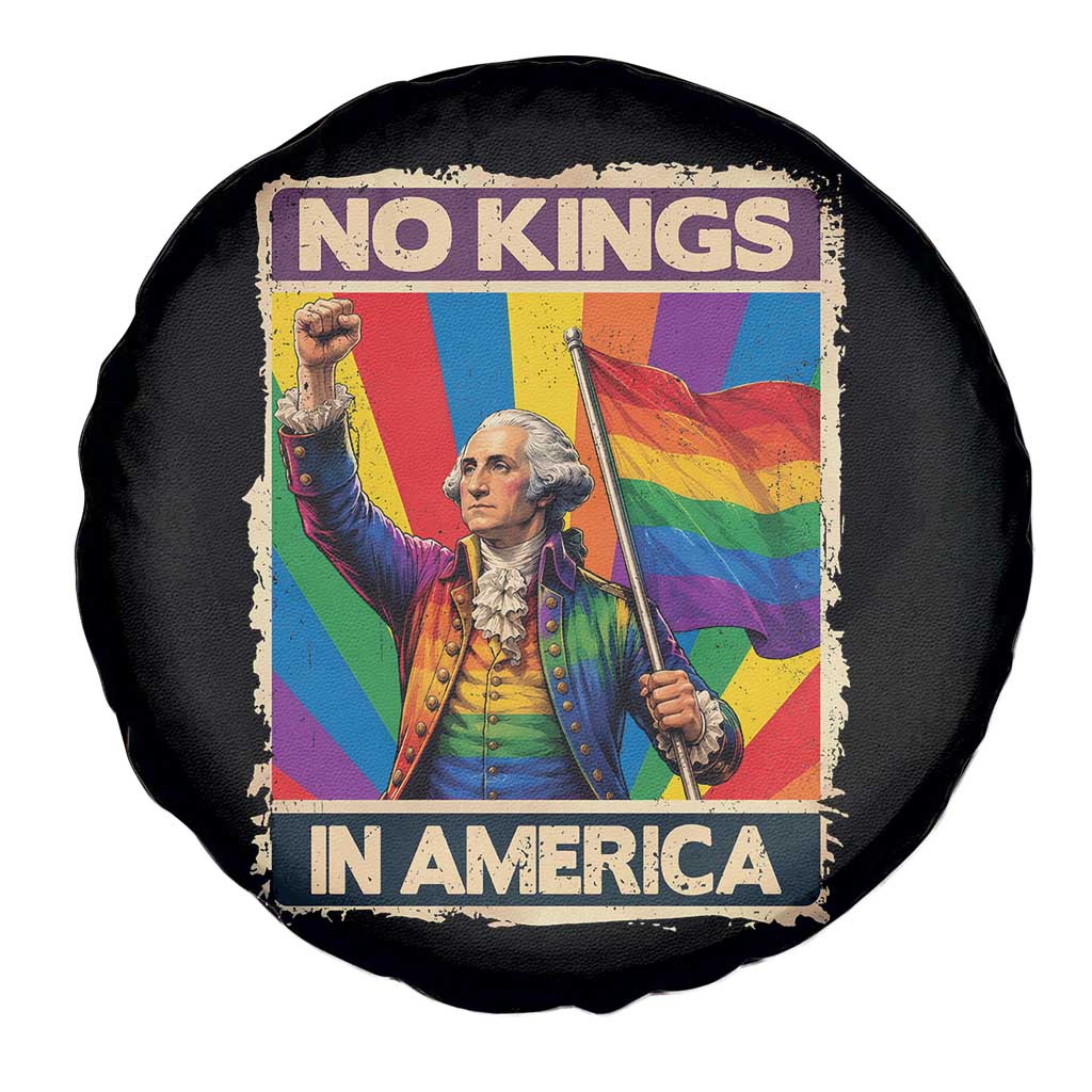 Funny Patriotic LGBT Graphic Spare Tire Cover No Kings In America TS12 Print Your Wear