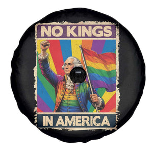 Funny Patriotic LGBT Graphic Spare Tire Cover No Kings In America TS12 Print Your Wear