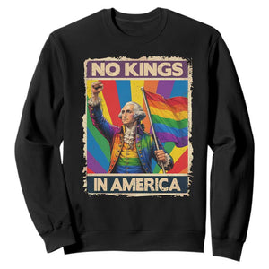 Funny Patriotic LGBT Graphic Sweatshirt No Kings In America TS12 Black Print Your Wear