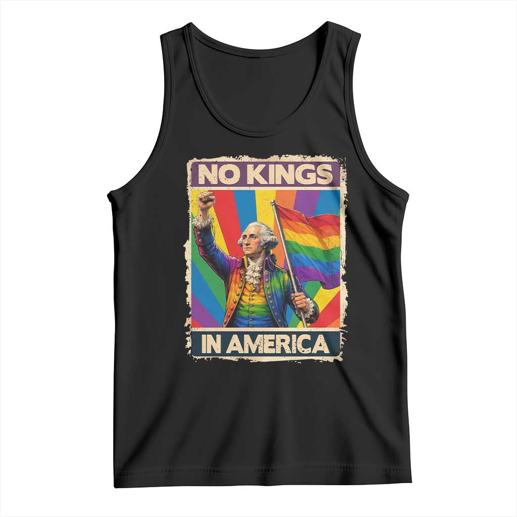 Funny Patriotic LGBT Graphic Tank Top No Kings In America