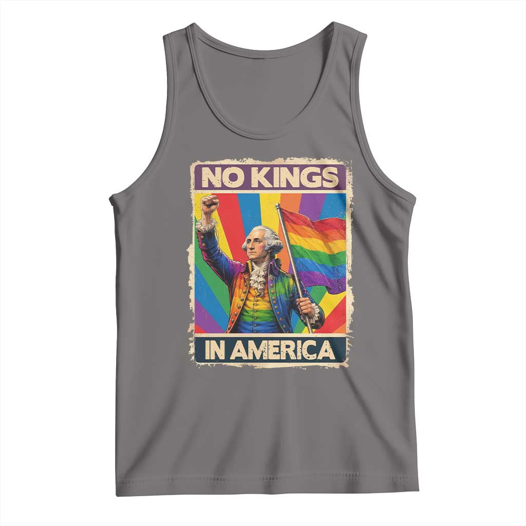 Funny Patriotic LGBT Graphic Tank Top No Kings In America