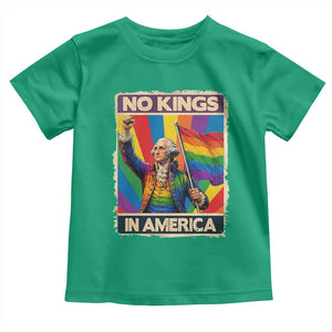 Funny Patriotic LGBT Graphic Toddler T Shirt No Kings In America TS12 Irish Green Print Your Wear