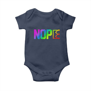 Nope No Kings Graphic Baby Onesie Humorous Political Gift TS12 Navy Print Your Wear
