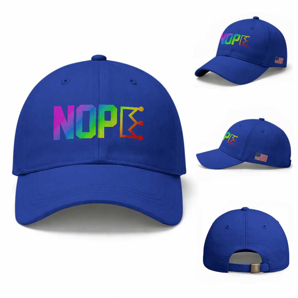 Nope No Kings Graphic Baseball Cap Humorous Political Gift TS12 Baseball Cap Universal Fit Royal Blue Print Your Wear