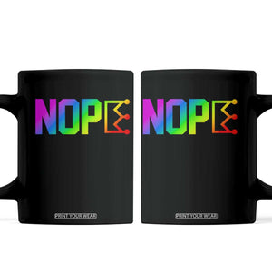 Nope No Kings Graphic Coffee Mug Humorous Political Gift TS12 Black Print Your Wear