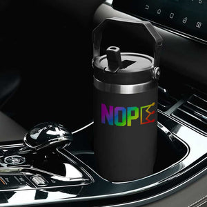 Nope No Kings Graphic Flip Straw Tumbler Humorous Political Gift TS12 Print Your Wear