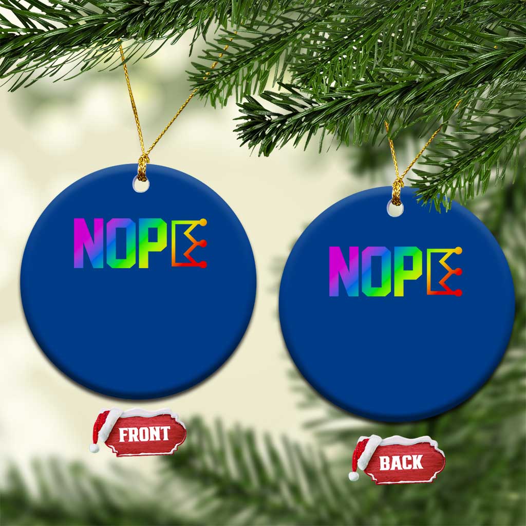 Nope No Kings Graphic Ceramic Ornament Humorous Political Gift