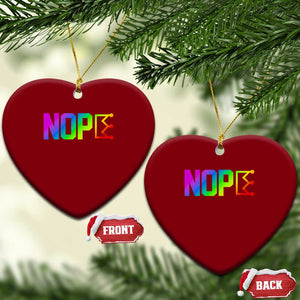 Nope No Kings Graphic Ceramic Ornament Humorous Political Gift