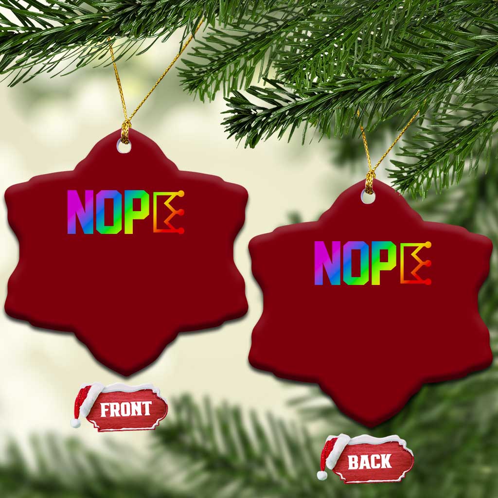 Nope No Kings Graphic Ceramic Ornament Humorous Political Gift