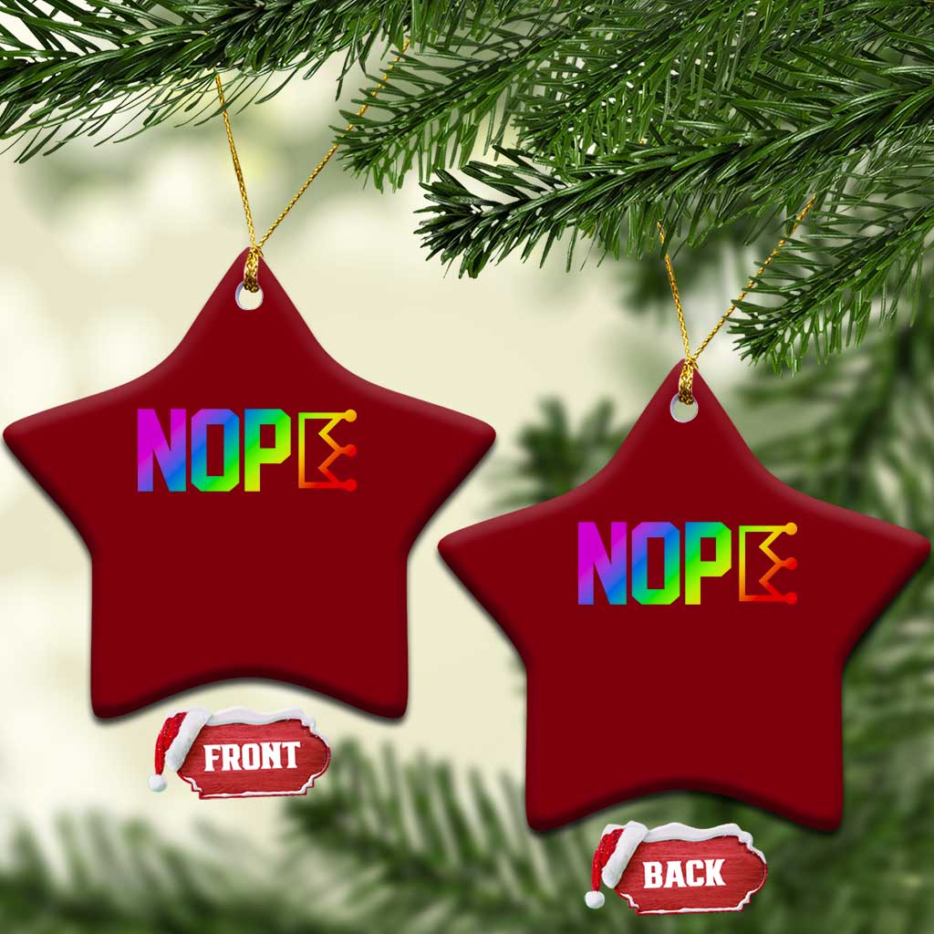 Nope No Kings Graphic Ceramic Ornament Humorous Political Gift