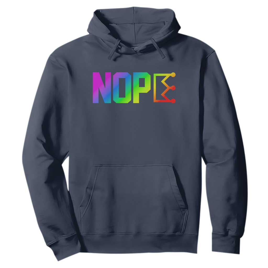 Nope No Kings Graphic Hoodie Humorous Political Gift TS12 Navy Print Your Wear