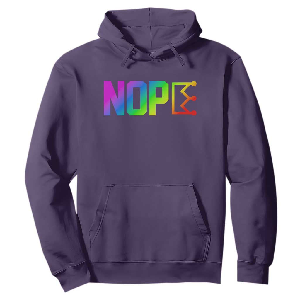 Nope No Kings Graphic Hoodie Humorous Political Gift TS12 Purple Print Your Wear