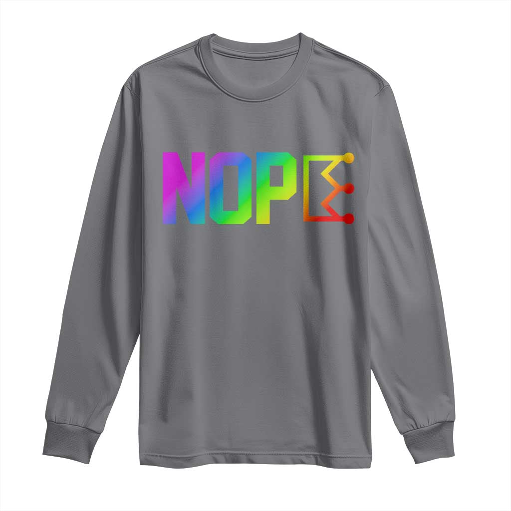 Nope No Kings Graphic Long Sleeve Shirt Humorous Political Gift