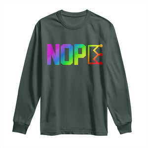 Nope No Kings Graphic Long Sleeve Shirt Humorous Political Gift