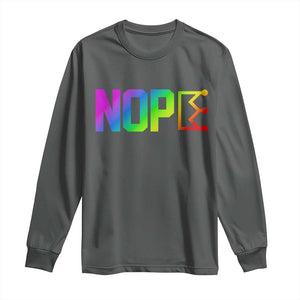 Nope No Kings Graphic Long Sleeve Shirt Humorous Political Gift