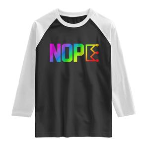 Nope No Kings Graphic Raglan Shirt Humorous Political Gift