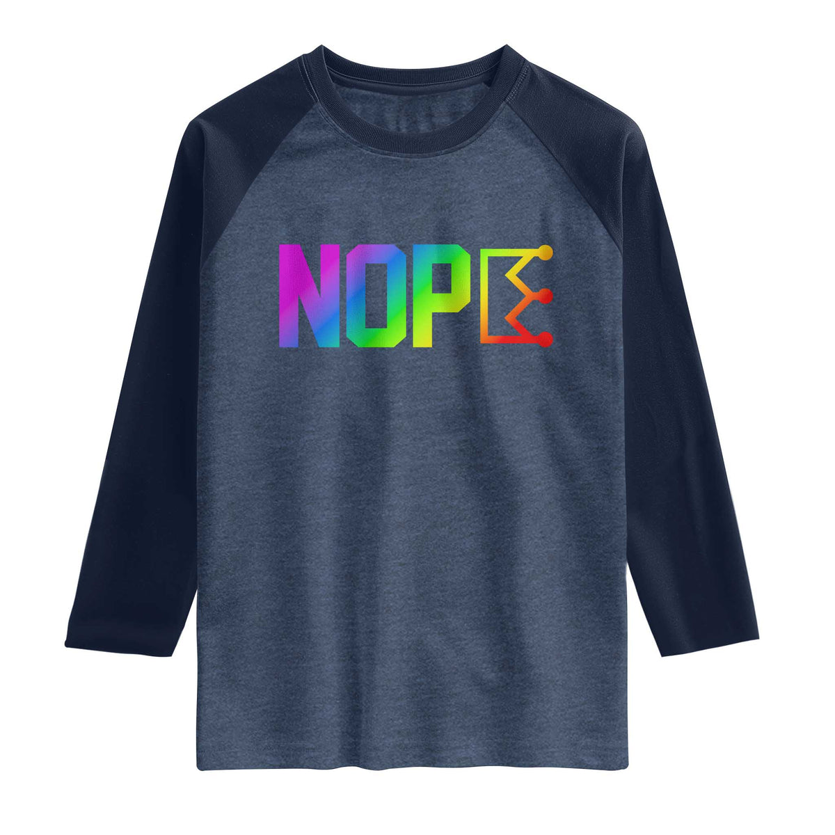 Nope No Kings Graphic Raglan Shirt Humorous Political Gift