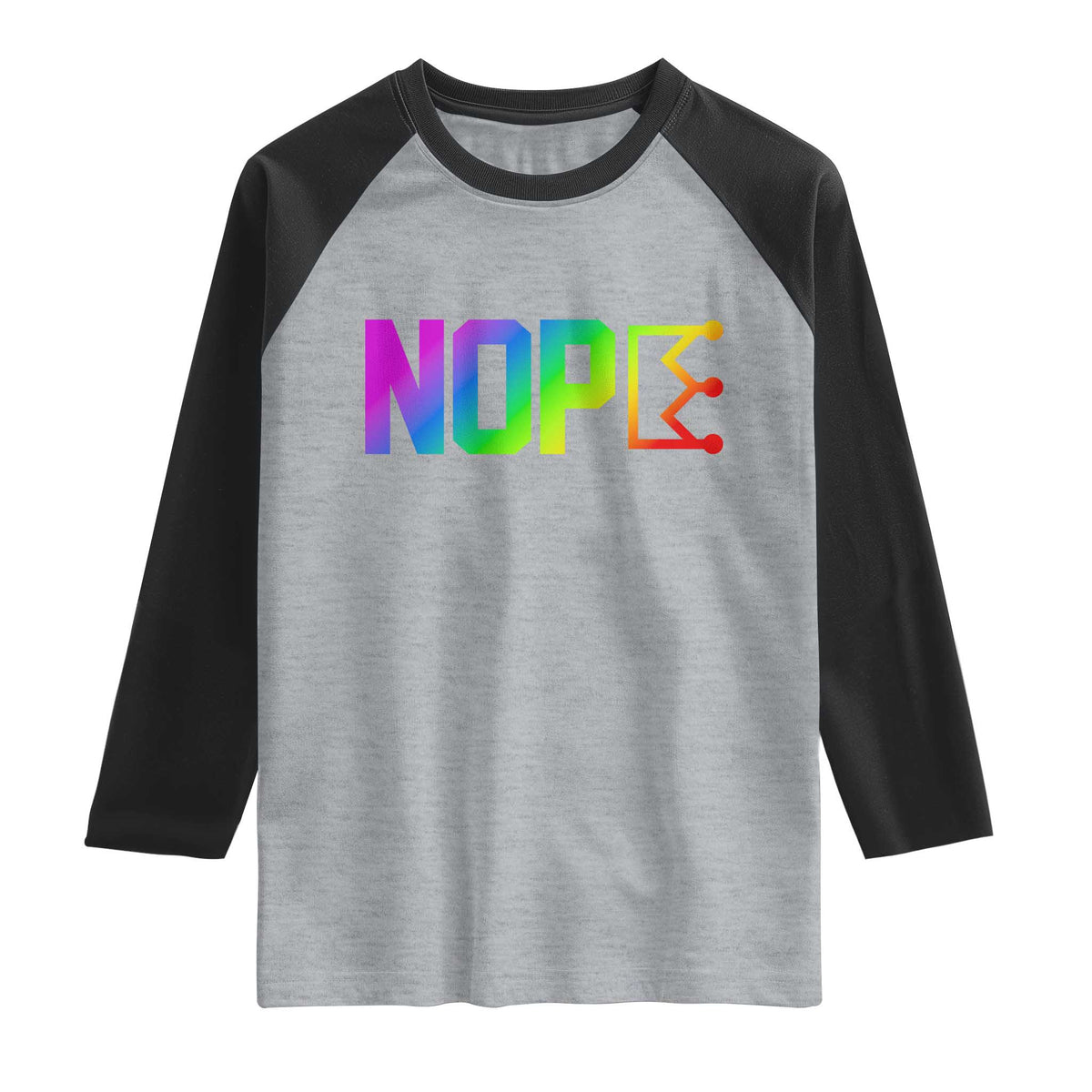 Nope No Kings Graphic Raglan Shirt Humorous Political Gift