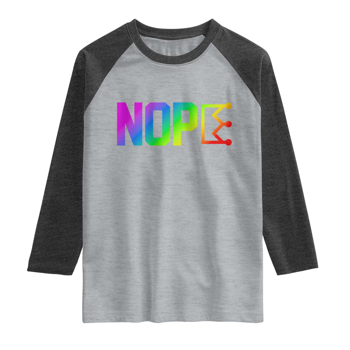 Nope No Kings Graphic Raglan Shirt Humorous Political Gift