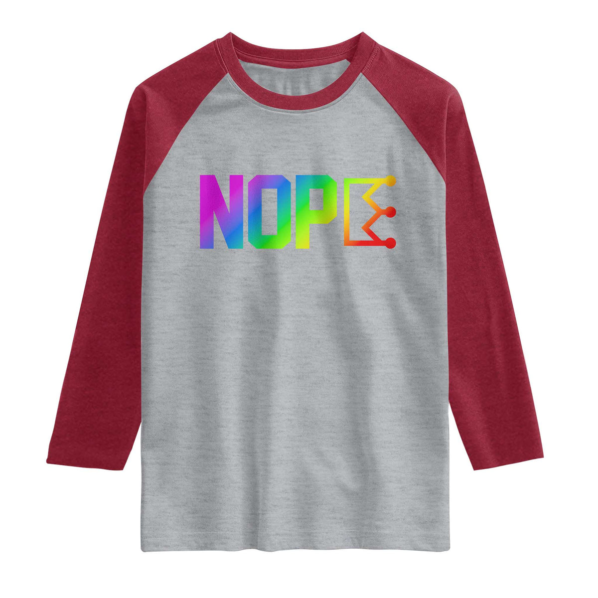 Nope No Kings Graphic Raglan Shirt Humorous Political Gift