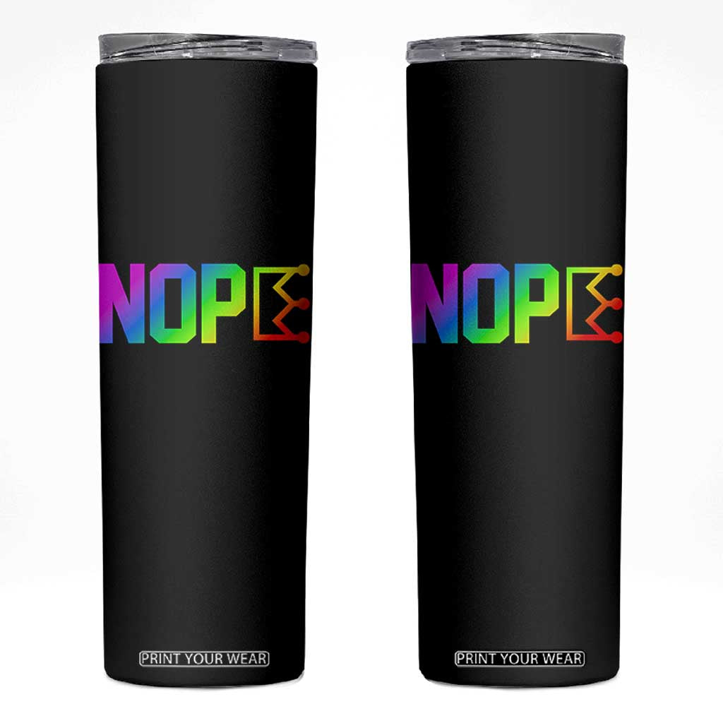 Nope No Kings Graphic Skinny Tumbler Humorous Political Gift