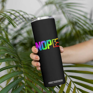 Nope No Kings Graphic Skinny Tumbler Humorous Political Gift