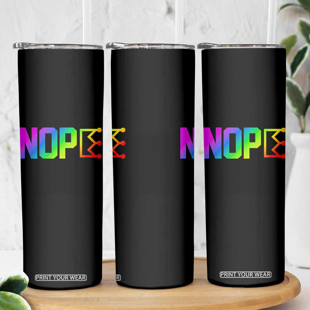 Nope No Kings Graphic Skinny Tumbler Humorous Political Gift