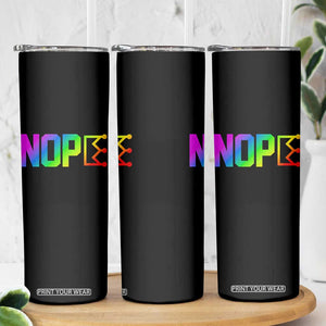 Nope No Kings Graphic Skinny Tumbler Humorous Political Gift