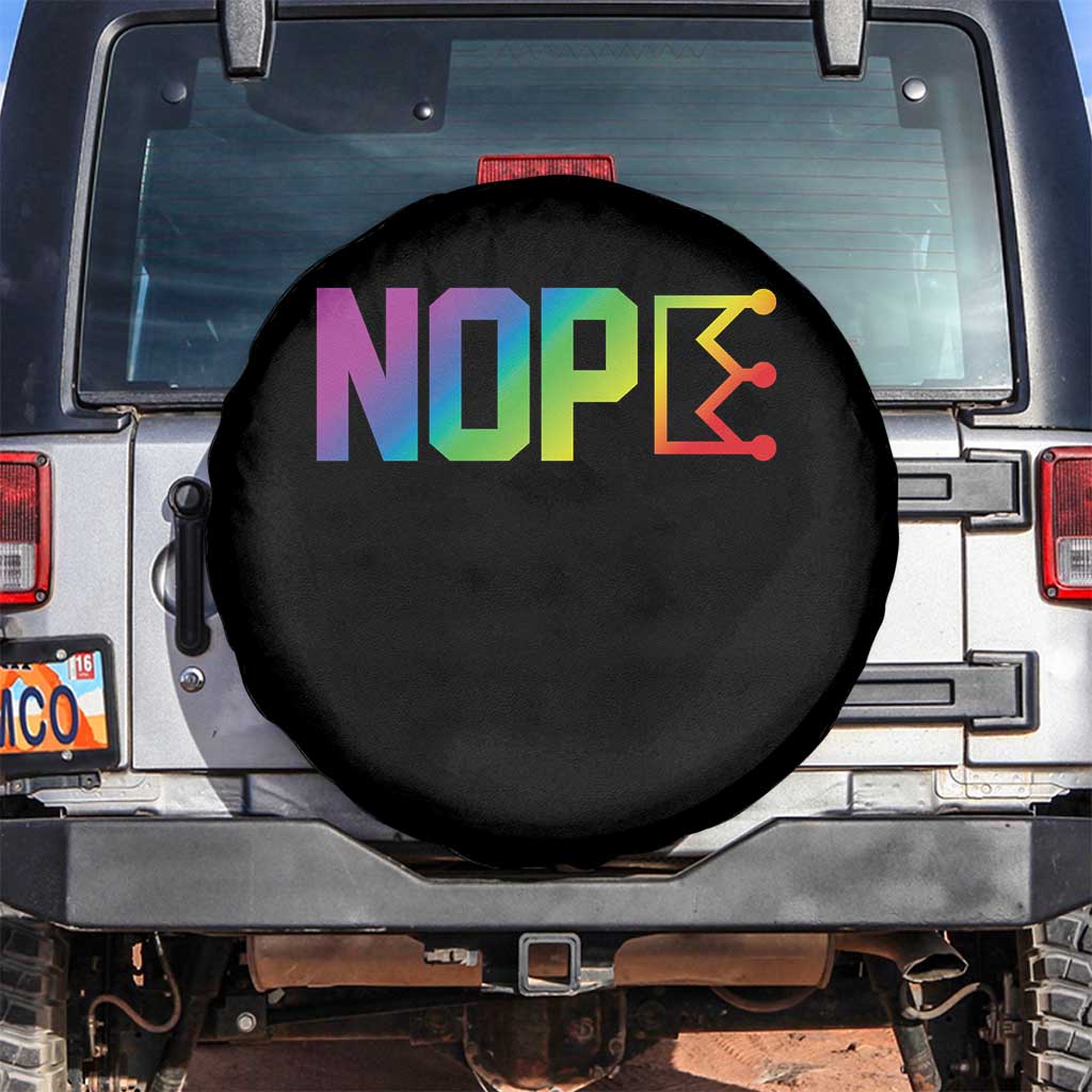 Nope No Kings Graphic Spare Tire Cover Humorous Political Gift TS12 No hole Black Print Your Wear