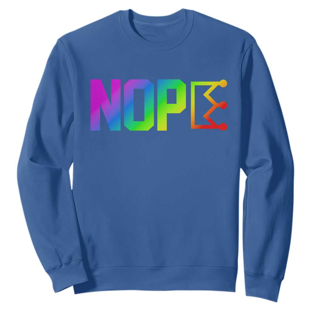 Nope No Kings Graphic Sweatshirt Humorous Political Gift