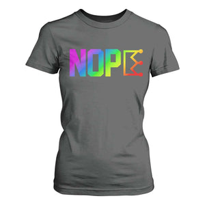 Nope No Kings Graphic T Shirt For Women Humorous Political Gift TS12 Dark Heather Print Your Wear