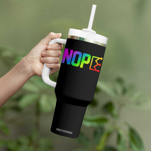 Nope No Kings Graphic Tumbler With Handle Humorous Political Gift TS12 Print Your Wear