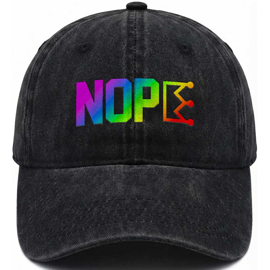 Nope No Kings Graphic Washed Cotton Baseball Cap Humorous Political Gift