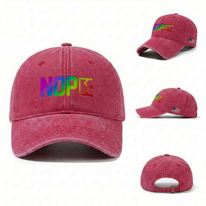 Nope No Kings Graphic Washed Cotton Baseball Cap Humorous Political Gift