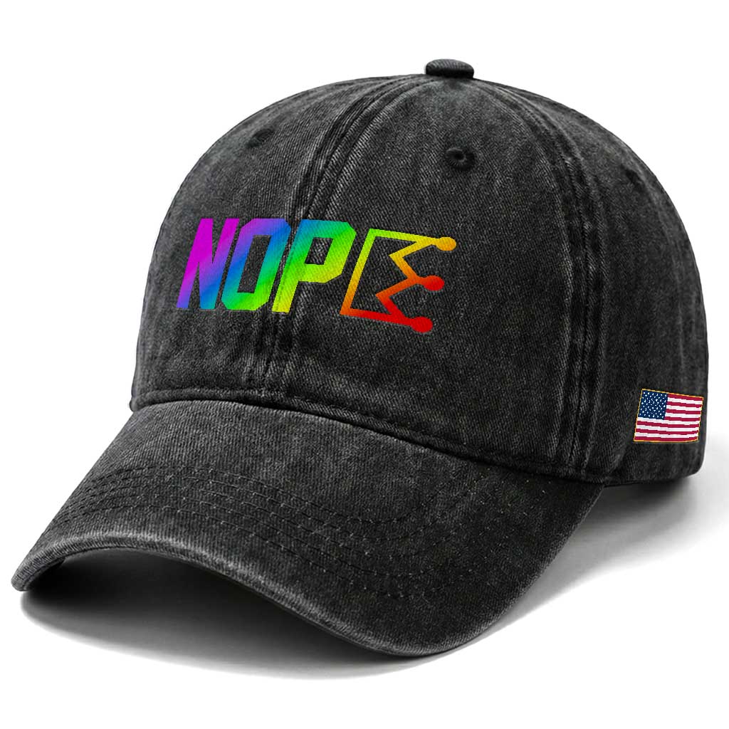 Nope No Kings Graphic Washed Cotton Baseball Cap Humorous Political Gift