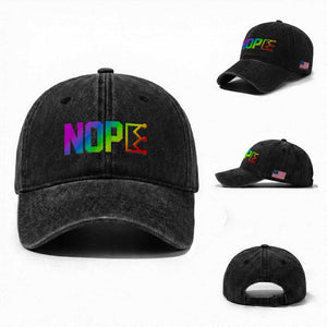 Nope No Kings Graphic Washed Cotton Baseball Cap Humorous Political Gift