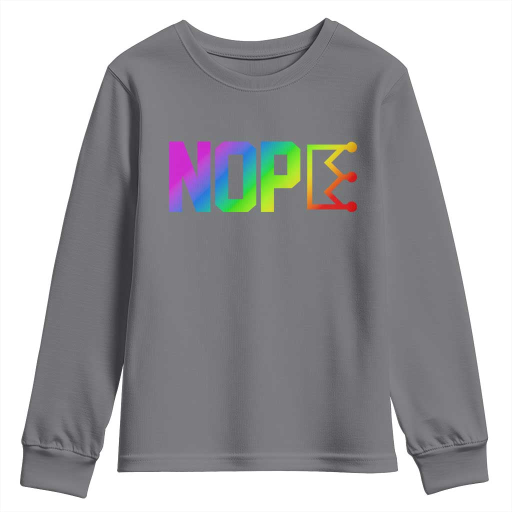 Nope No Kings Graphic Youth Sweatshirt Humorous Political Gift