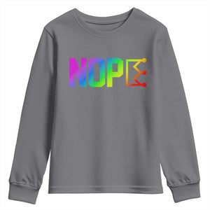 Nope No Kings Graphic Youth Sweatshirt Humorous Political Gift