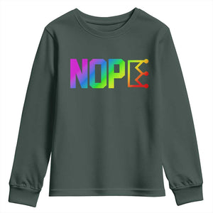 Nope No Kings Graphic Youth Sweatshirt Humorous Political Gift