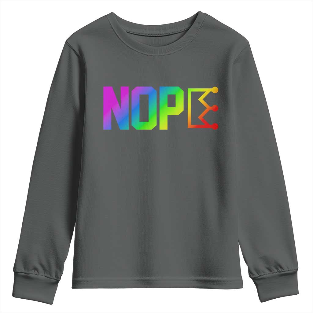 Nope No Kings Graphic Youth Sweatshirt Humorous Political Gift