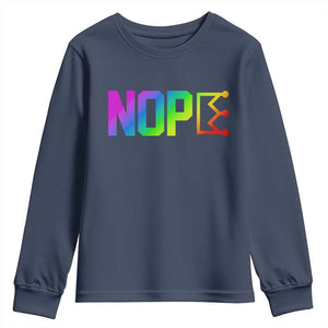 Nope No Kings Graphic Youth Sweatshirt Humorous Political Gift
