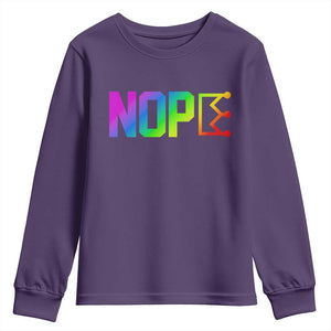 Nope No Kings Graphic Youth Sweatshirt Humorous Political Gift