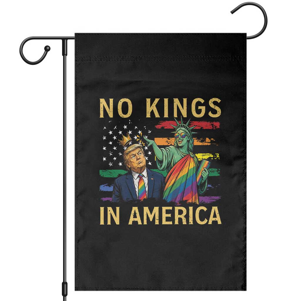 No Kings In America Statue Of Liberty Pride Garden Flag Humorous Political Gift TS12 Black Print Your Wear