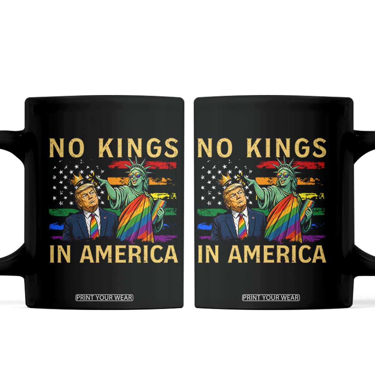 No Kings In America Statue Of Liberty Pride Coffee Mug Humorous Political Gift