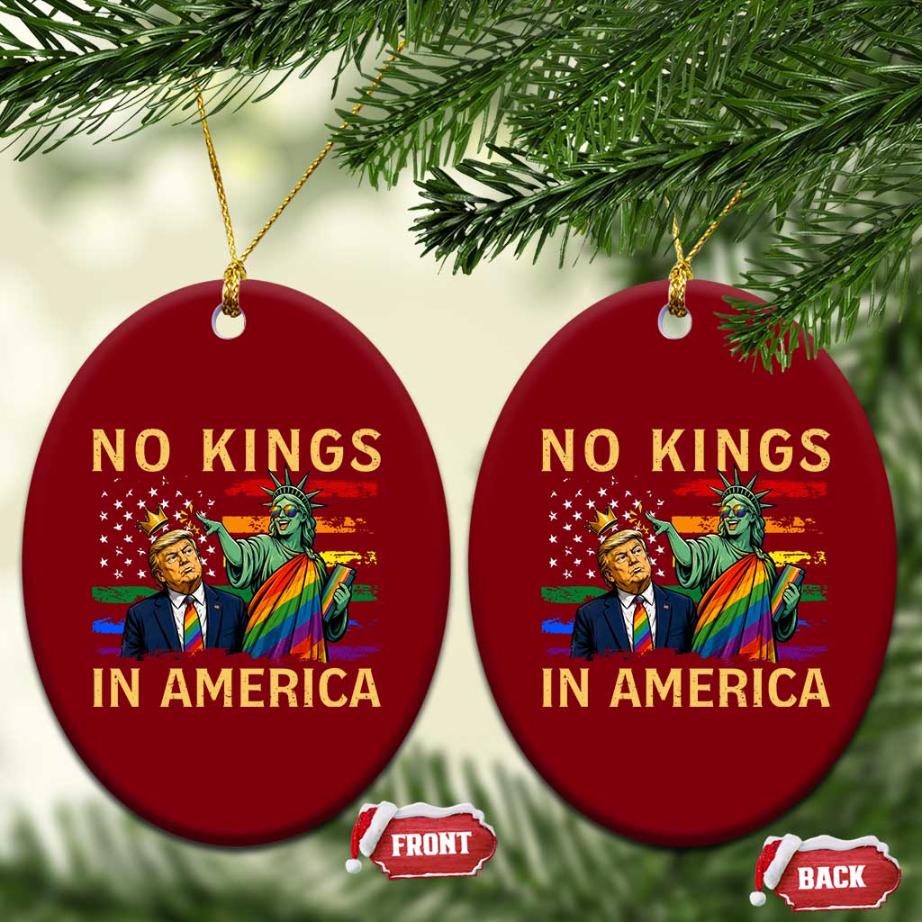 No Kings In America Statue Of Liberty Pride Ceramic Ornament Humorous Political Gift