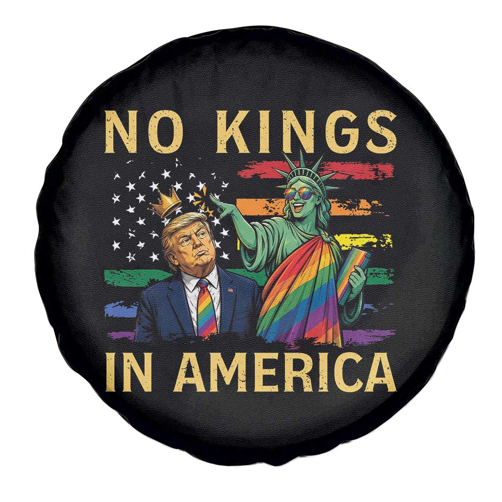 No Kings In America Statue Of Liberty Pride Spare Tire Cover Humorous Political Gift TS12 Print Your Wear