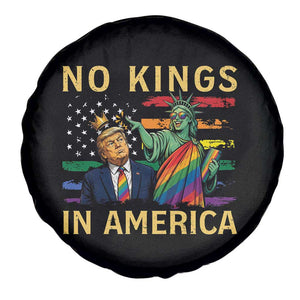 No Kings In America Statue Of Liberty Pride Spare Tire Cover Humorous Political Gift TS12 Print Your Wear