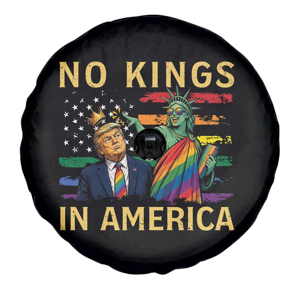 No Kings In America Statue Of Liberty Pride Spare Tire Cover Humorous Political Gift TS12 Print Your Wear
