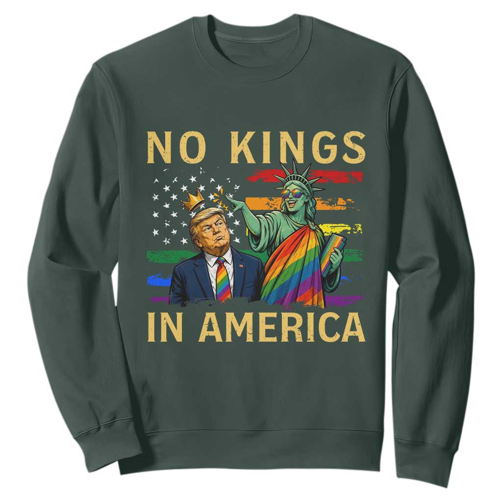 No Kings In America Statue Of Liberty Pride Sweatshirt Humorous Political Gift